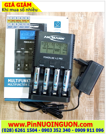 Ansman Powerline 4.2Pro, Bộ sạc 4 Pin Ansman Powerline 4.2Pro kèm 4 pin sạc Ansman Mignon MaxE AAA800mAh 1.2v chính hãng